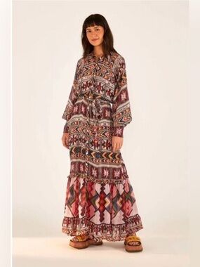 Preowned Farm Rio Amulet Maxi Dress Size XL
